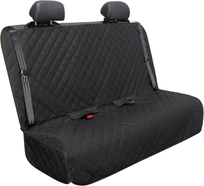 Bench Car Seat Cover Protector, Waterproof Heavy-Duty, Black | Nonslip Dog Back Seat Cover Protect from Mud, Spills, Scratches, Machine Washable, Universal Fit for Vehicles, Trucks&Suvs