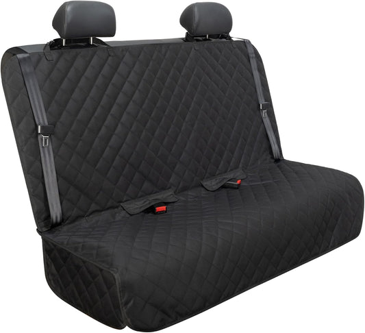 Bench Car Seat Cover Protector, Waterproof Heavy-Duty, Black | Nonslip Dog Back Seat Cover Protect from Mud, Spills, Scratches, Machine Washable, Universal Fit for Vehicles, Trucks&Suvs