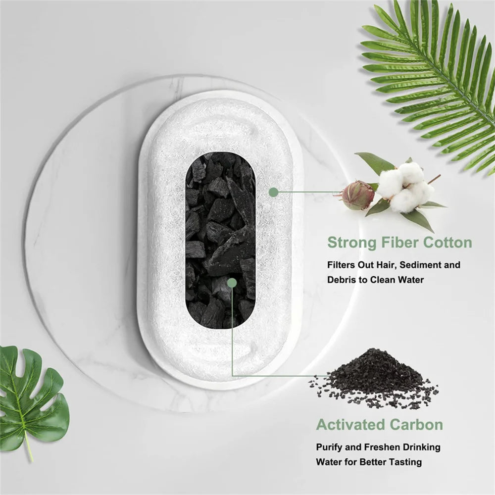 Replacement Filters for Cat Water Fountain Stainless Steel Dispenser Feeders Pet Water Fountain Activated Carbon Replaced Filter