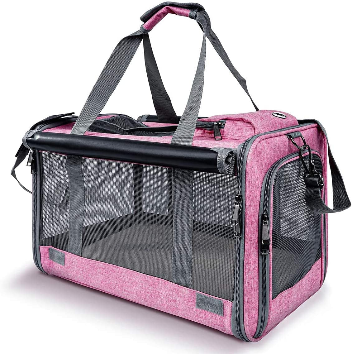 Pet Carrier for Large and Medium Cat, Soft-Sided Pet Crate for Puppy | Dog Foldable Car Traveling Kennel Bag with Privacy Protection, Big Kitten Carrying Cage Ventilated Home Outdoor Vet Transport