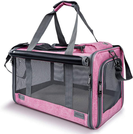 Pet Carrier for Large and Medium Cat, Soft-Sided Pet Crate for Puppy | Dog Foldable Car Traveling Kennel Bag with Privacy Protection, Big Kitten Carrying Cage Ventilated Home Outdoor Vet Transport