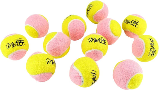 X-Small Dog Tennis Balls 1.5" Pack of 12 | Puppy Mini Fetch, Pet Little Tennis Balls, Yellow/Pink