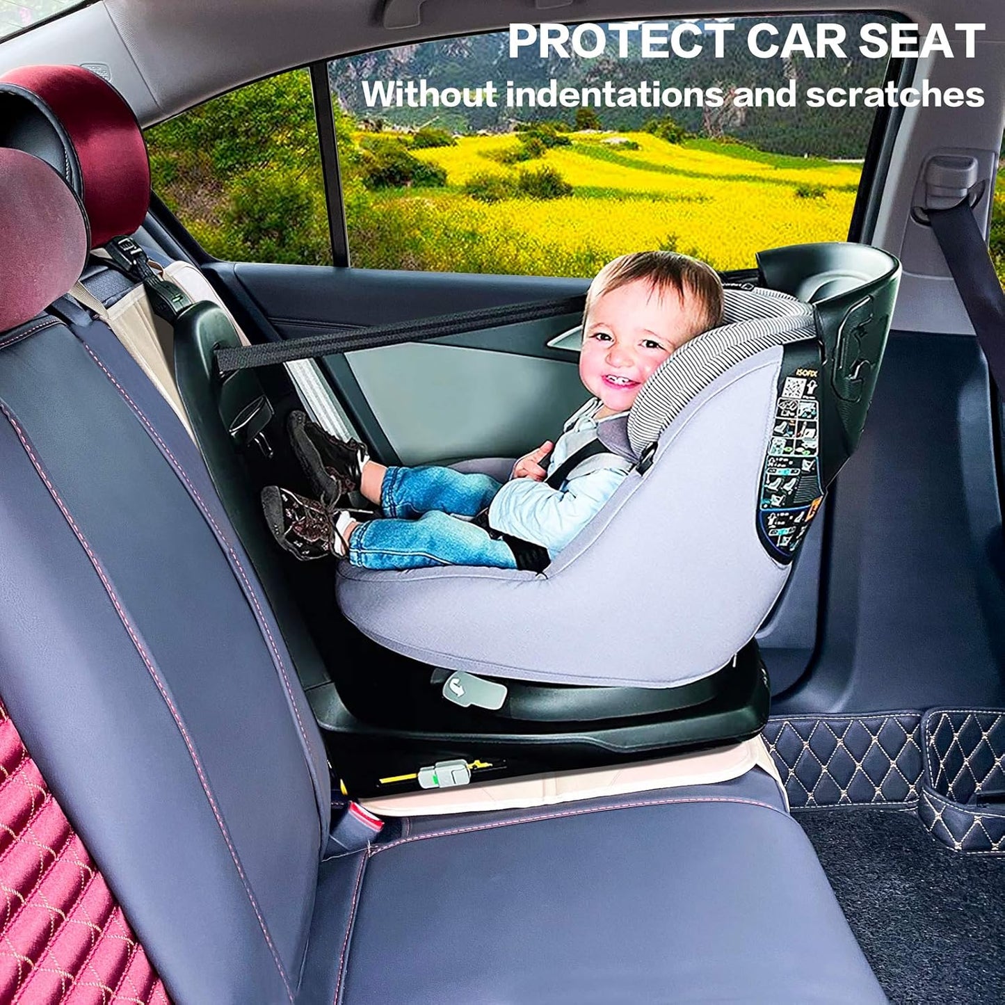 Car Seat Protector, Non-Slip Backing Will Not Leave Imprint, Waterproof Thicker Car Seat Cover for SUV, Sedan, Truck, Leather Car Seat Cushion