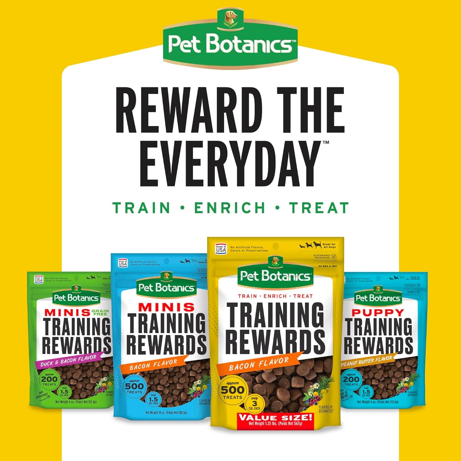 10 Oz. Pouch Training Reward Mini Soft & Chewy, Chicken Flavor, with 500 Treats per Bag, the Choice of Top Trainers | High-Value Reward for Positive Reinforcement, Botanifits Botanical Blend, Only 1.5 Calories per Treat, No BHA or BHT