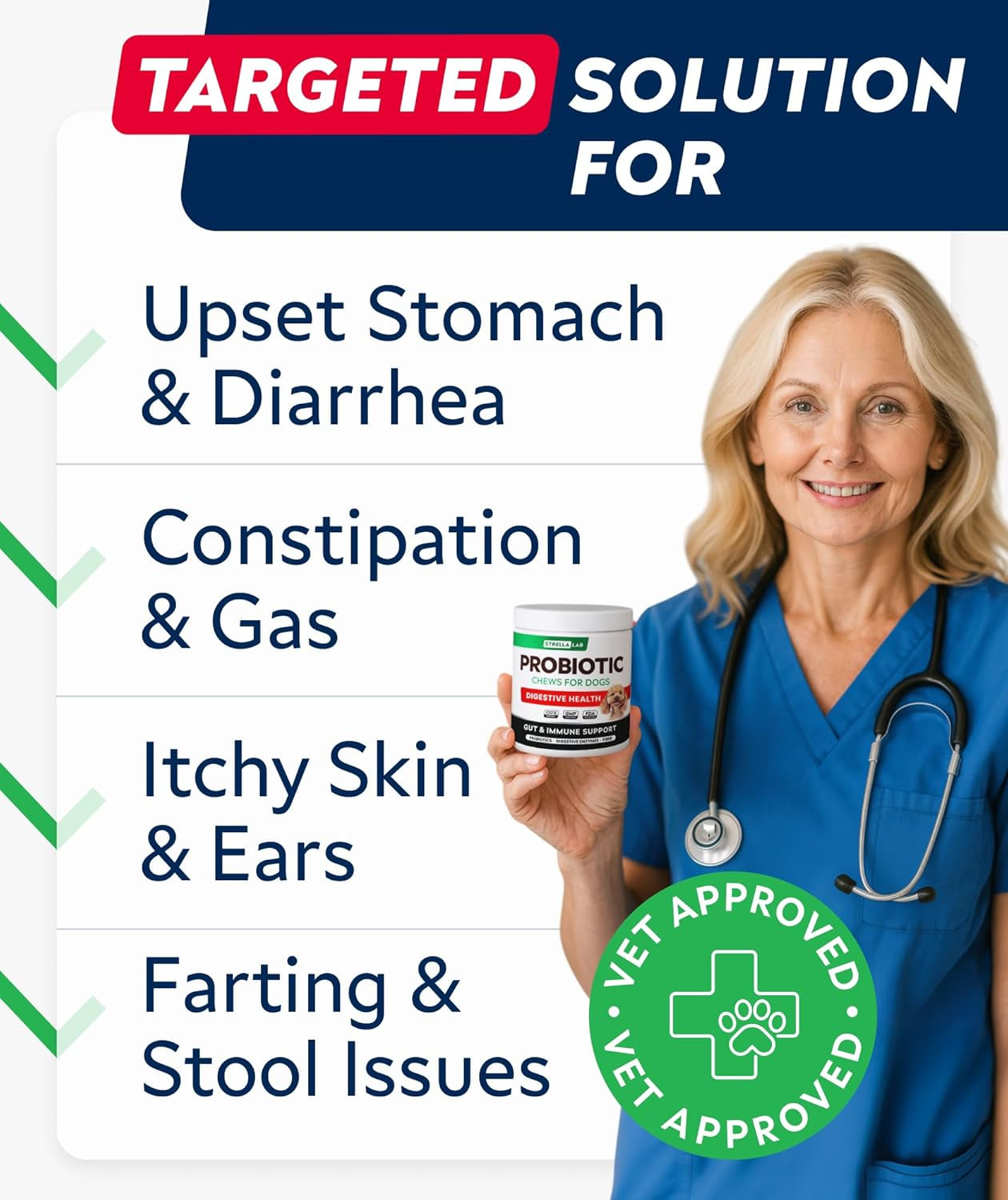 Probiotics Chews for Dogs & Digestive Enzymes + Digestion & Gut Health Treats, Probiotics for Dogs, Fiber Supplement, anti Diarrhea, Constipation, Upset Stomach&Gas Relief,Canine Prebiotic